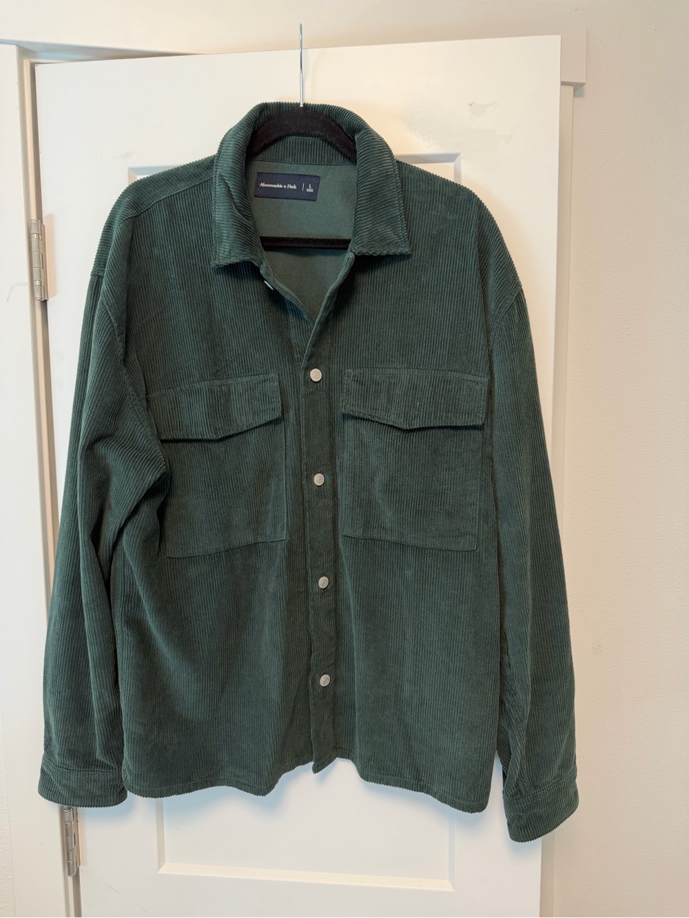 Abercrombie Green Corduroy Overshirt Jacket Large
